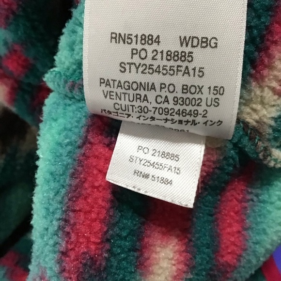 Patagonia Synchilla Wild Desert: Beryl Green Aztec Print SnapT Fleece Size Small - Picture 10 of 10